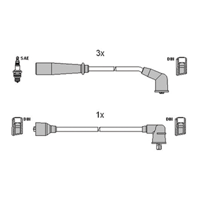 ASTEMO-HITACHI Zündleitungssatz Hüco 134120 für DAEWOO