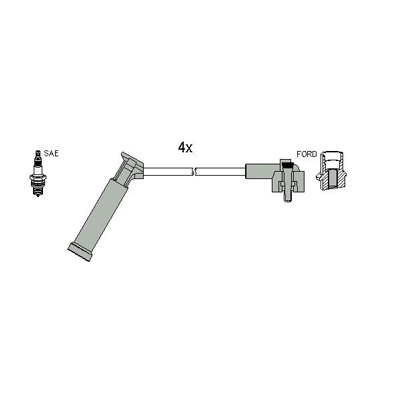 ASTEMO-HITACHI Zündleitungssatz Hüco 134124 für Ford