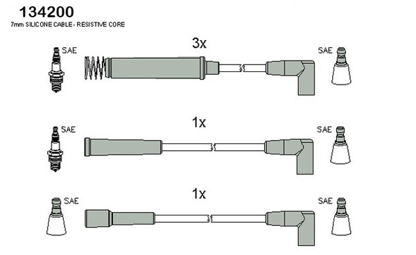 ASTEMO-HITACHI Zündleitungssatz Hüco 134200 für DAEWOO