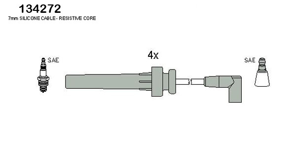 ASTEMO-HITACHI Zündleitungssatz Hüco 134272 für Fiat