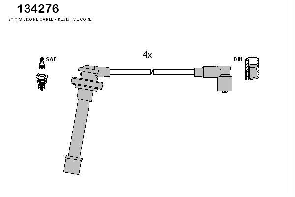 ASTEMO-HITACHI Zündleitungssatz Hüco 134276 für NISSAN