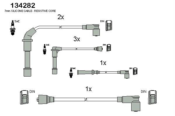 ASTEMO-HITACHI Zündleitungssatz Hüco 134282 für TOYOTA