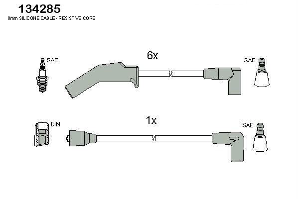 ASTEMO-HITACHI Zündleitungssatz Hüco 134285 für KIA