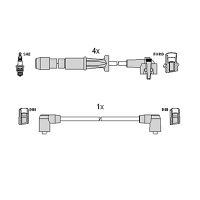 ASTEMO-HITACHI Zündleitungssatz Hüco 134339 für Ford