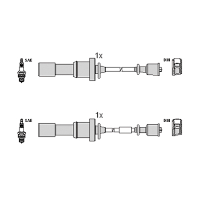 ASTEMO-HITACHI Zündleitungssatz Hüco 134376 für HYUNDAI