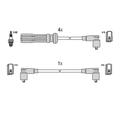 ASTEMO-HITACHI Zündleitungssatz Hüco 134548 für Volvo