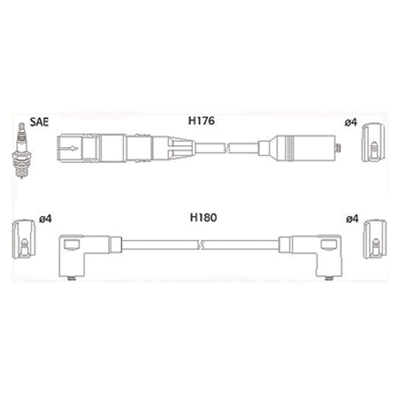 ASTEMO-HITACHI Zündleitungssatz Hüco 134766 für VW