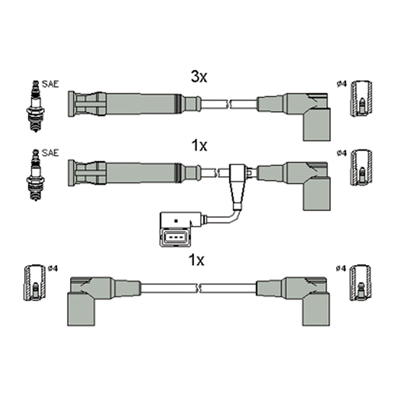ASTEMO-HITACHI Zündleitungssatz Hüco 134805 für BMW