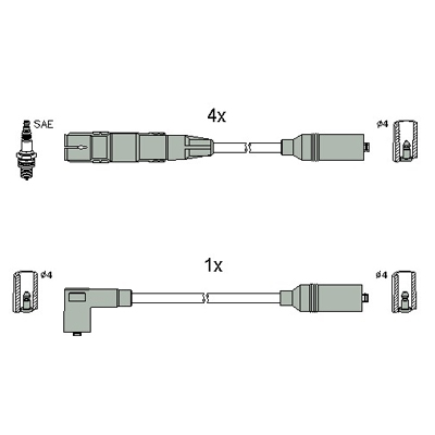 ASTEMO-HITACHI Zündleitungssatz Hüco 134831 für Audi