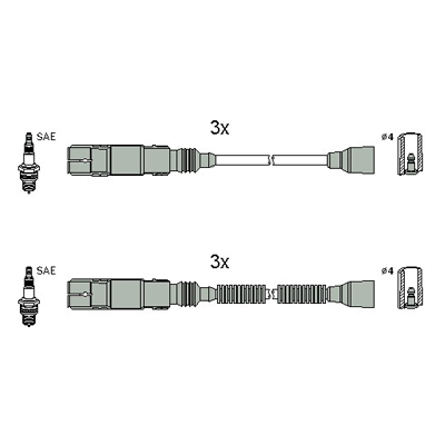 ASTEMO-HITACHI Zündleitungssatz Hüco 134952 für SMART