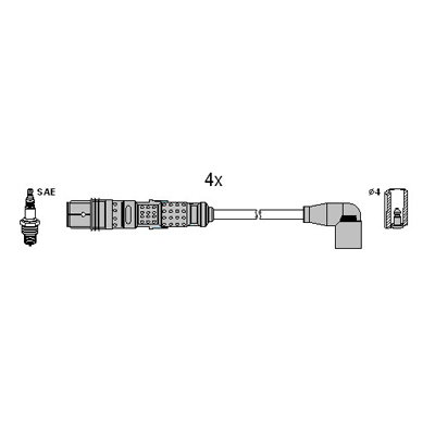 ASTEMO-HITACHI Zündleitungssatz Hüco 134959 für VW