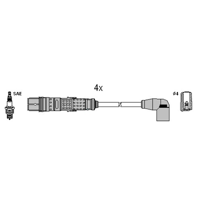 ASTEMO-HITACHI Zündleitungssatz Hüco 134961 für VAG