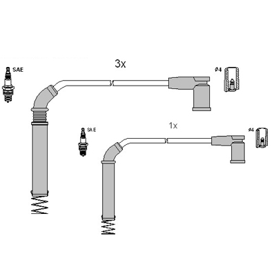 ASTEMO-HITACHI Zündleitungssatz Hüco 134964 für Ford