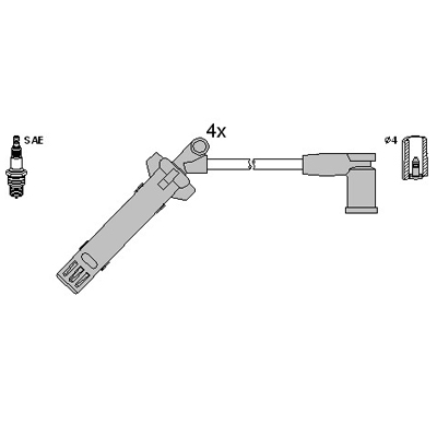 ASTEMO-HITACHI Zündleitungssatz Hüco 134966 für Ford
