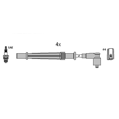 ASTEMO-HITACHI Zündleitungssatz Hüco 134968 für RENAULT