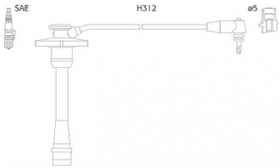 ASTEMO-HITACHI Zündleitungssatz Hüco 134130 für TOYOTA