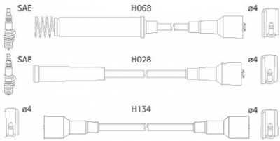 ASTEMO-HITACHI Zündleitungssatz Hüco 134203 für Opel