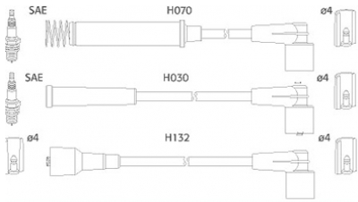ASTEMO-HITACHI Zündleitungssatz Hüco 134226 für Opel