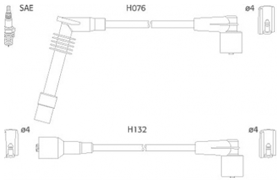 ASTEMO-HITACHI Zündleitungssatz Hüco 134246 für Opel