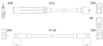 ASTEMO-HITACHI Zündleitungssatz Hüco 134391 für Volvo