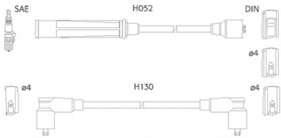 ASTEMO-HITACHI Zündleitungssatz Hüco 134473