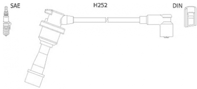 ASTEMO-HITACHI Zündleitungssatz Hüco 134480 für KIA MITSUBISHI HYUNDAI