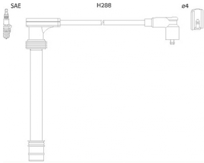 ASTEMO-HITACHI Zündleitungssatz Hüco 134518 für Fiat