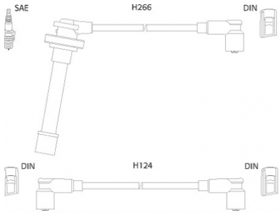 ASTEMO-HITACHI Zündleitungssatz Hüco 134522 für NISSAN