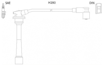 ASTEMO-HITACHI Zündleitungssatz Hüco 134528 für KIA HYUNDAI