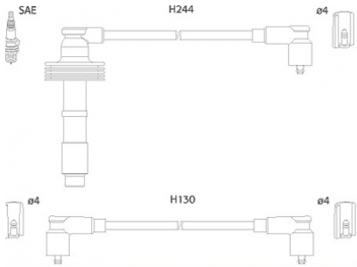 ASTEMO-HITACHI Zündleitungssatz Hüco 134549 für Volvo