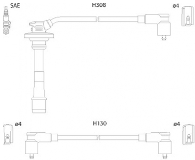 ASTEMO-HITACHI Zündleitungssatz Hüco 134562 für TOYOTA