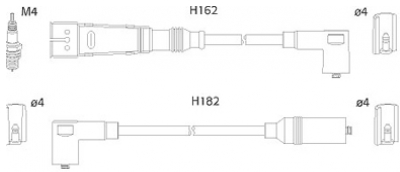 ASTEMO-HITACHI Zündleitungssatz Hüco 134701 für VW