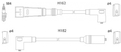 ASTEMO-HITACHI Zündleitungssatz Hüco 134704 für VW