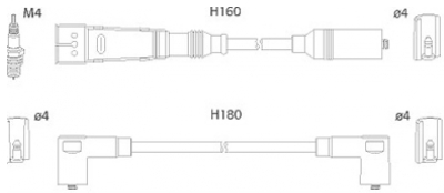 ASTEMO-HITACHI Zündleitungssatz Hüco 134705 für VW