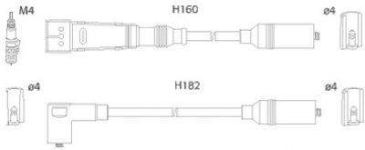 ASTEMO-HITACHI Zündleitungssatz Hüco 134716 für Audi