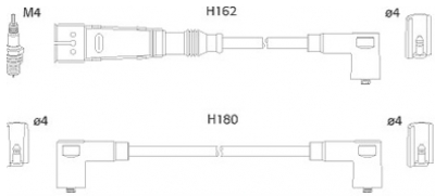 ASTEMO-HITACHI Zündleitungssatz Hüco 134784 für SEAT