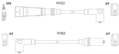 ASTEMO-HITACHI Zündleitungssatz Hüco 134785 für VW