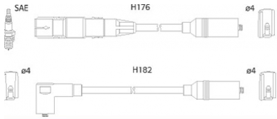 ASTEMO-HITACHI Zündleitungssatz Hüco 134790 für VW
