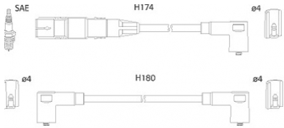 ASTEMO-HITACHI Zündleitungssatz Hüco 134808 für VW