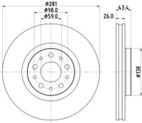 HELLA Bremsscheibe "PRO", Art.-Nr. 8DD 355 132-131