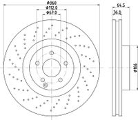 HELLA Bremsscheibe "PRO High Carbon", Art.-Nr. 8DD 355 127-961
