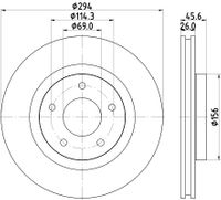 HELLA Bremsscheibe "PRO High Carbon", Art.-Nr. 8DD 355 129-041