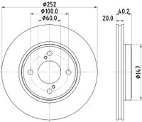HELLA Bremsscheibe "PRO", Art.-Nr. 8DD 355 132-051