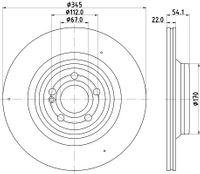 HELLA Bremsscheibe "PRO HC", Art.-Nr. 8DD 355 132-321