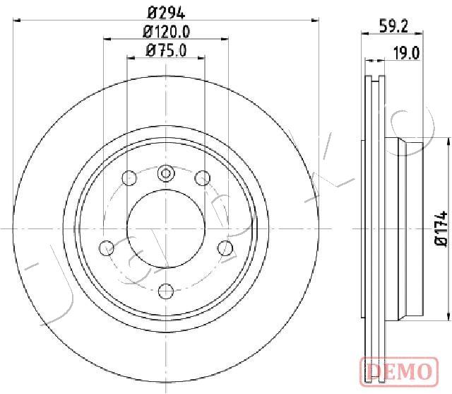 Japko Bremsscheibe 610109C Belüftet 294Mm 19Mm Für Bmw