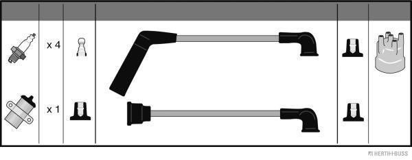 HERTH+BUSS JAKOPARTS Zündleitungssatz j5385001 für MITSUBISHI