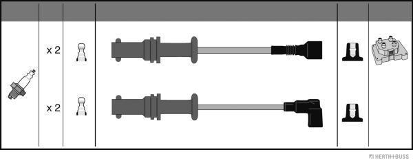 HERTH+BUSS JAKOPARTS Zündleitungssatz j5387004 für Subaru