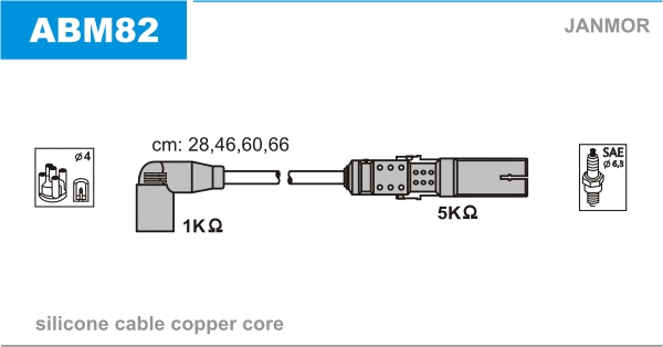 JANMOR Zündleitungssatz abm82 für VAG