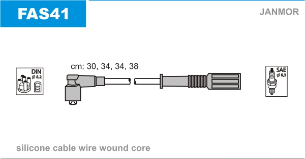 JANMOR Zündleitungssatz fas41 7mm