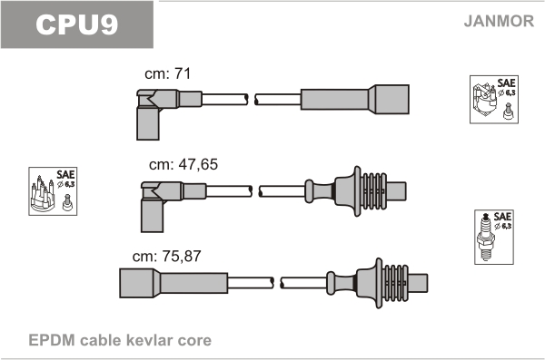 JANMOR Zündleitungssatz cpu9